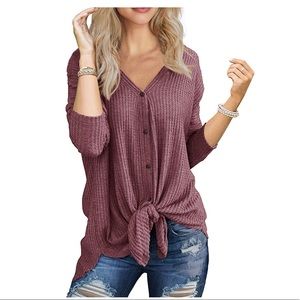 Amazon brand tie front shirt